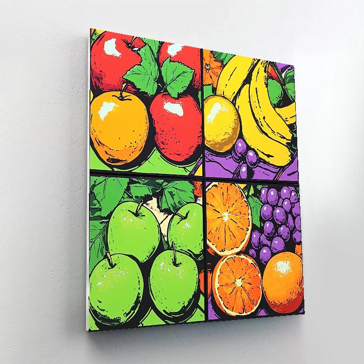 Andy Warhol Inspired Pop Art Fruit Market Number painting
