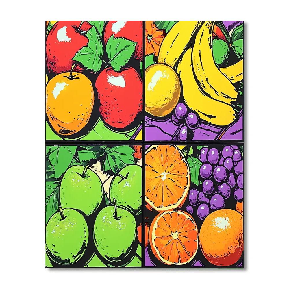 Andy Warhol Inspired Pop Art Fruit Market Number painting