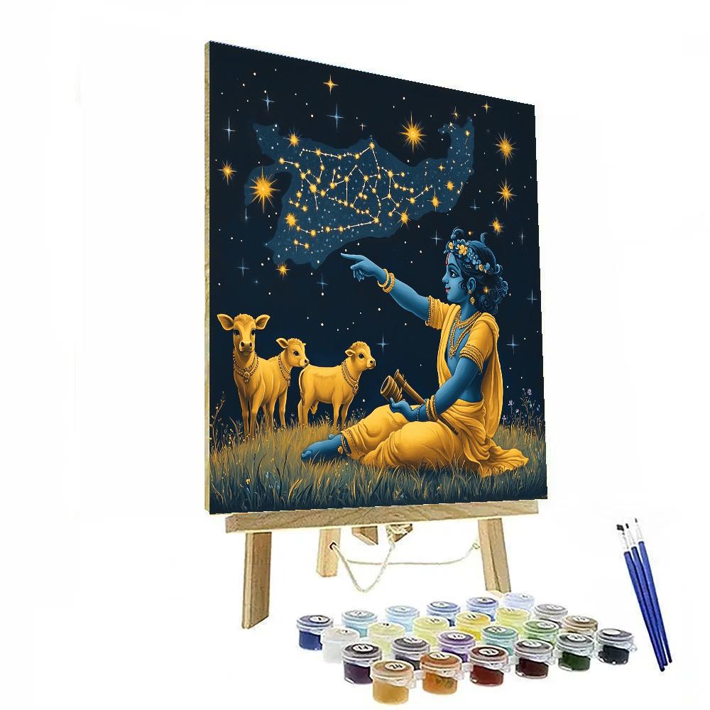 Krishna In The Constellation Cowherd Map paint by numbers