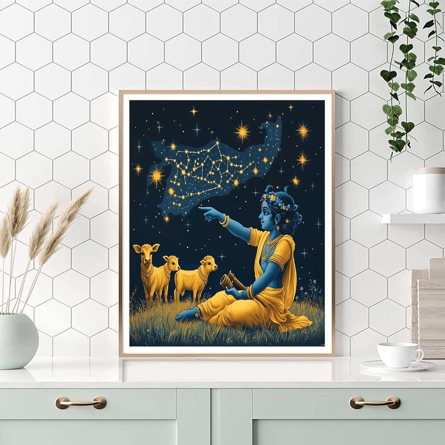 Krishna In The Constellation Cowherd Map paint by numbers