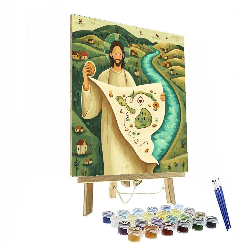 Pilgrim Road Map With Jesus In The Center Paint by numbers kits