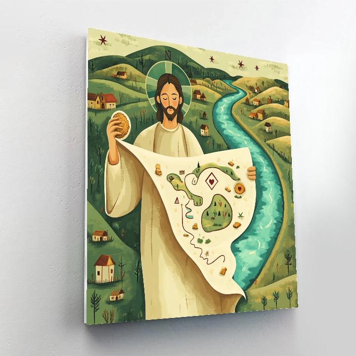 Pilgrim Road Map With Jesus In The Center Paint by numbers kits