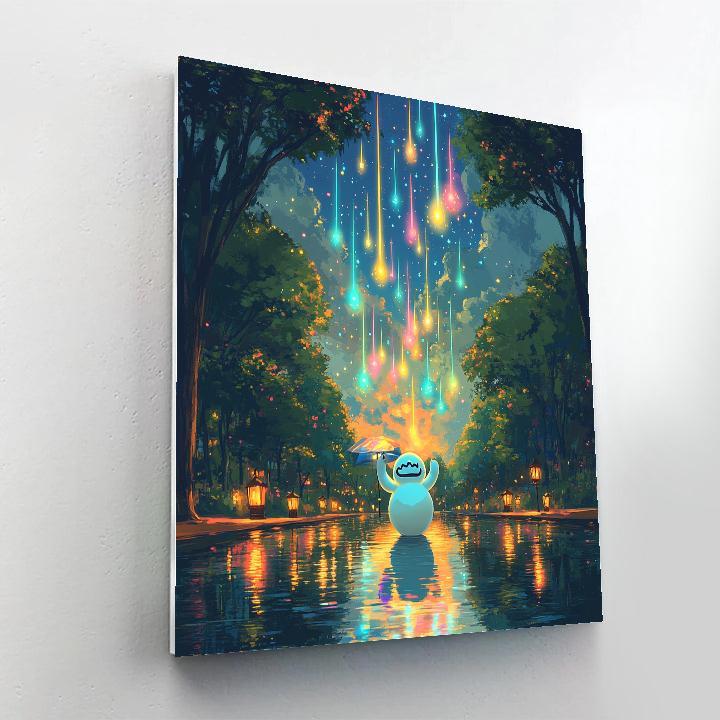 Baymax Friendly Robot Meteor Shower Disney Inspired paint by numbers