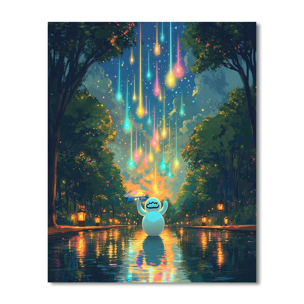 Baymax Friendly Robot Meteor Shower Disney Inspired paint by numbers