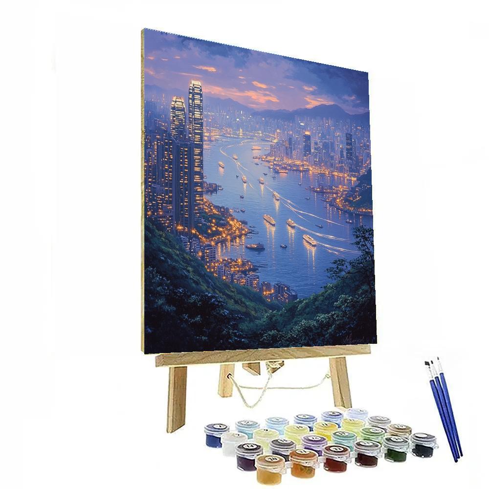 Twilight Panorama From Victoria Peak Hong Kong China Paint by numbers kits