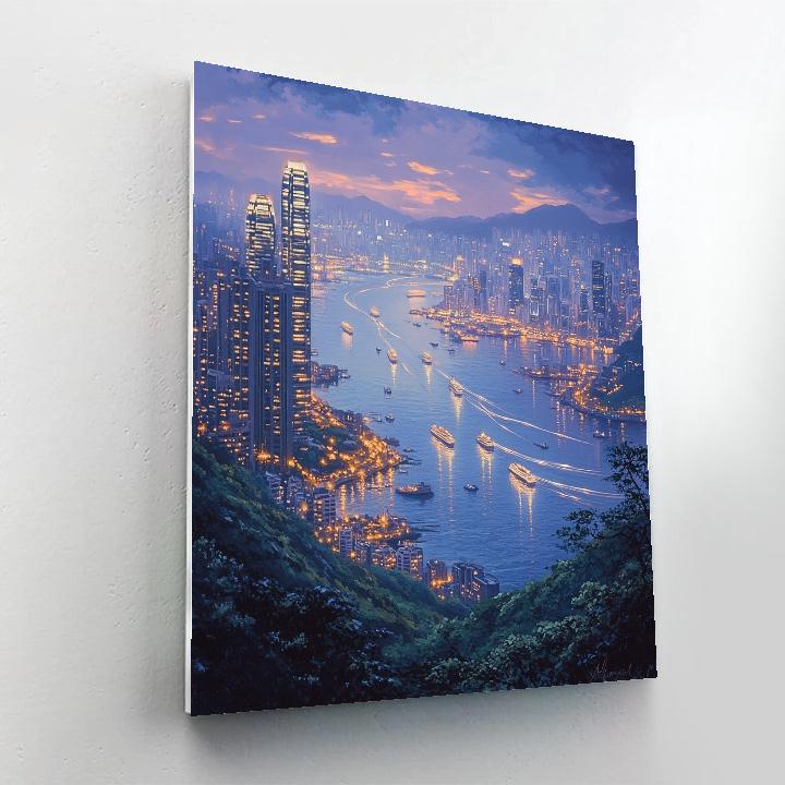 Twilight Panorama From Victoria Peak Hong Kong China Paint by numbers kits