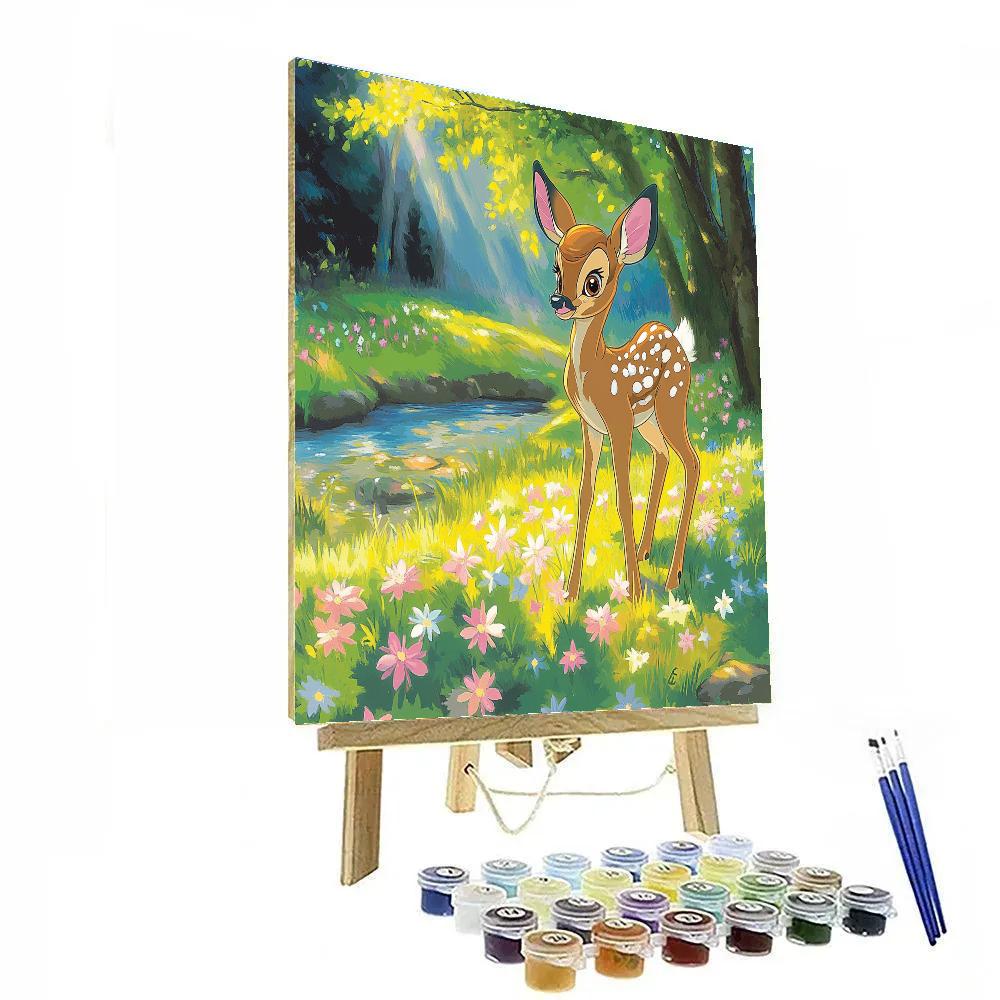 Bambi Spring Meadow Star Flowers Disney Inspired Numbered painting kits