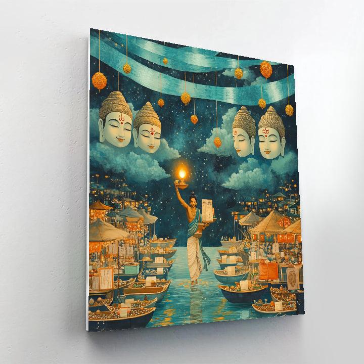 Brahma Lanterns Over The Sky Market Paint by numbers kits