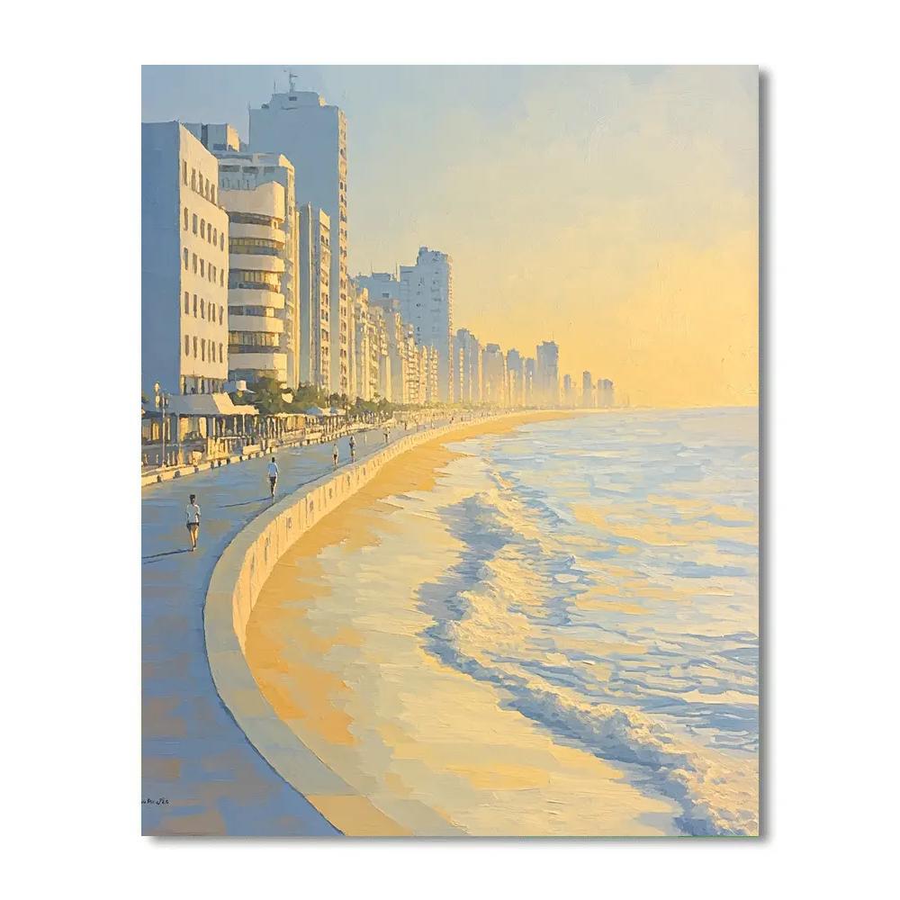 Art Deco Sunrise At Marine Drive Mumbai India paint by color