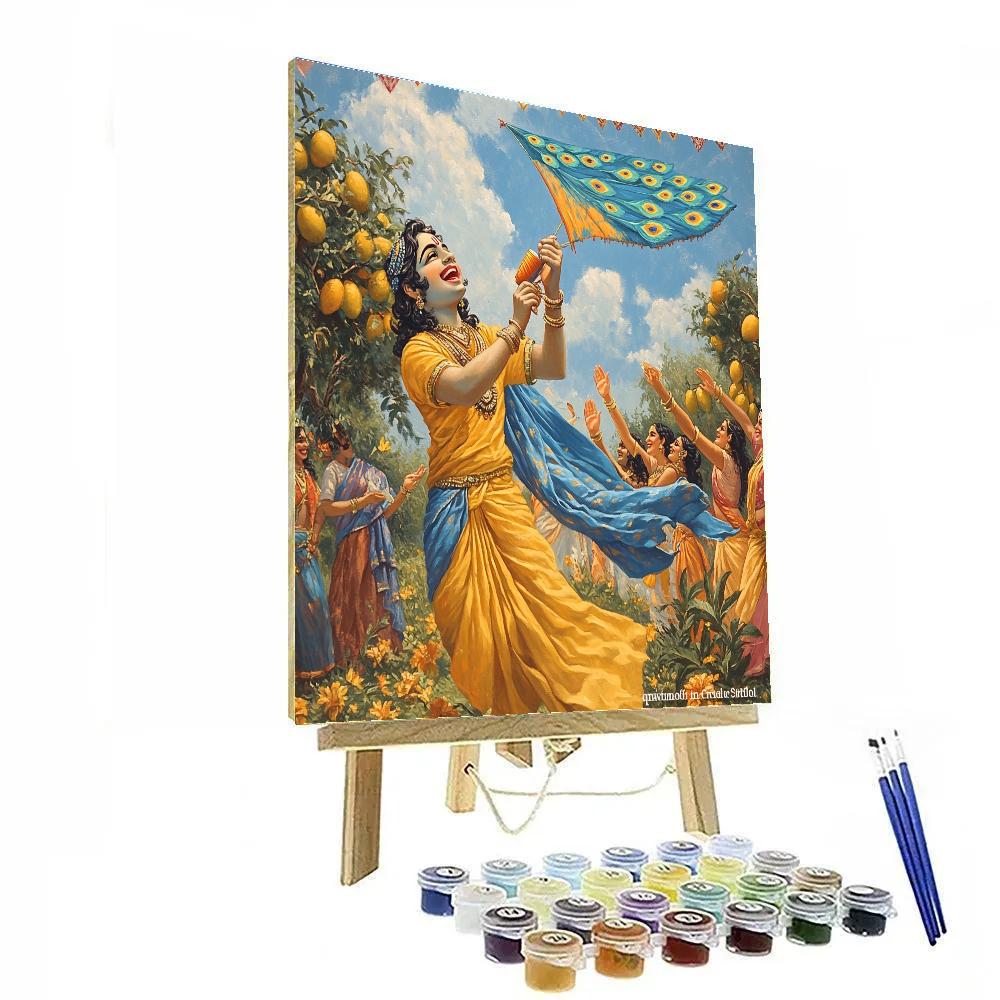 Krishna And The Mango Orchard Kite Festival Paint by numbers kits