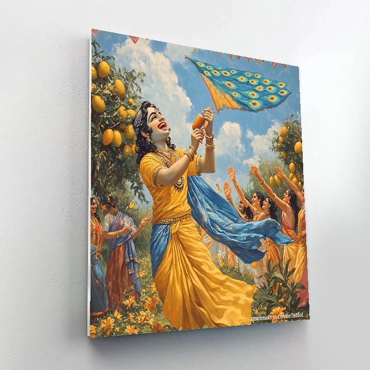 Krishna And The Mango Orchard Kite Festival Paint by numbers kits
