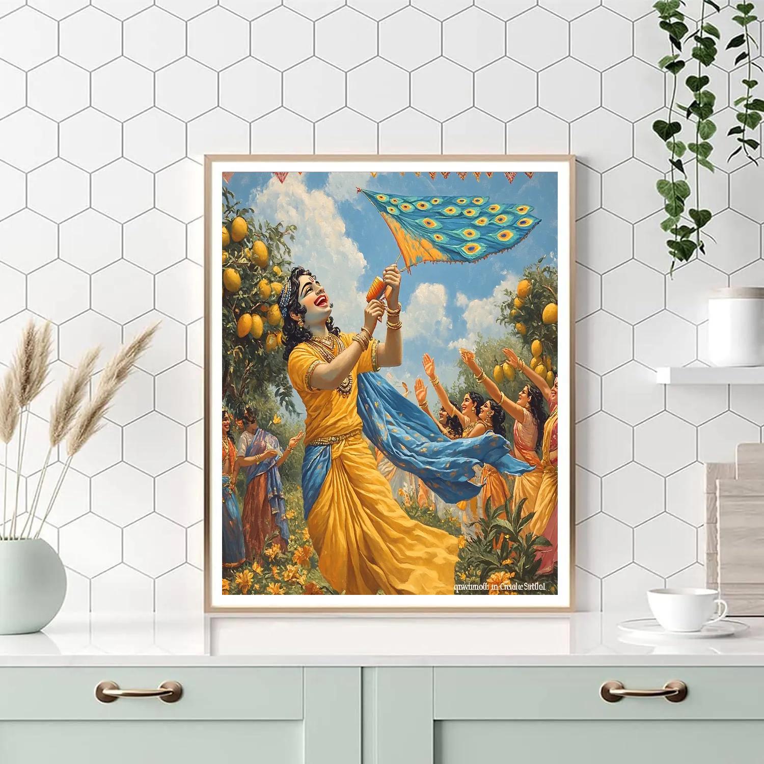Krishna And The Mango Orchard Kite Festival Paint by numbers kits