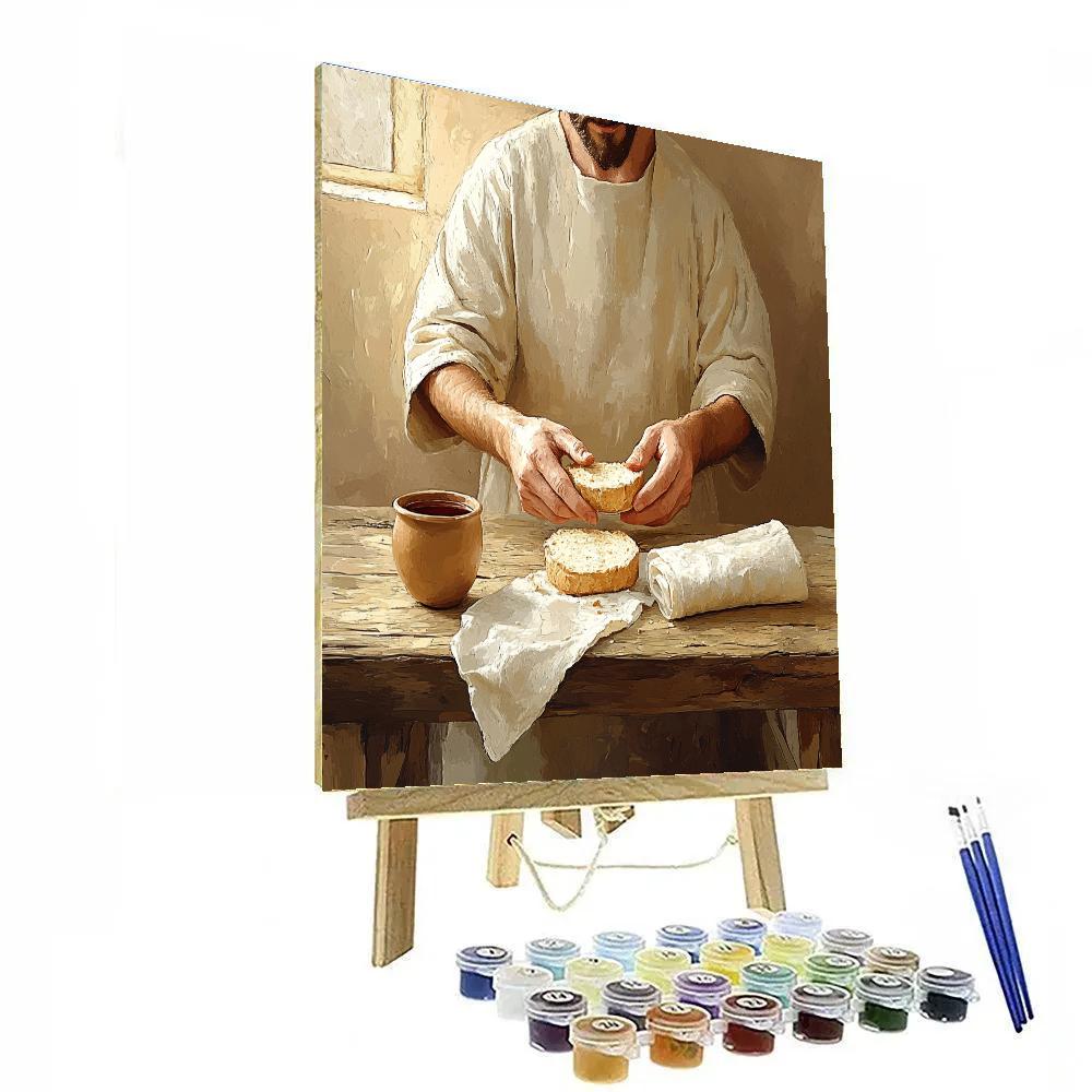 Jesus Bread And Cup Still Life Table paint by numbers