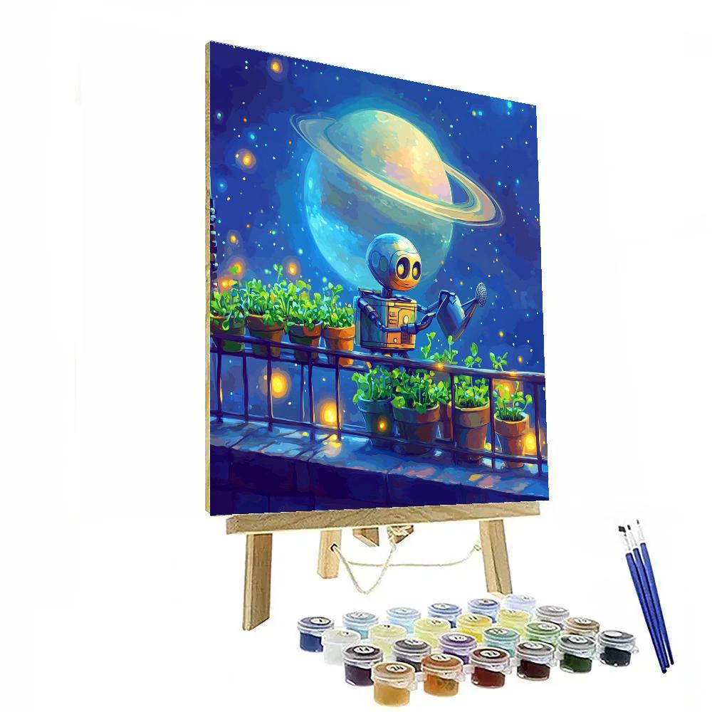 WALL E Space Garden Balcony Disney Inspired Number painting