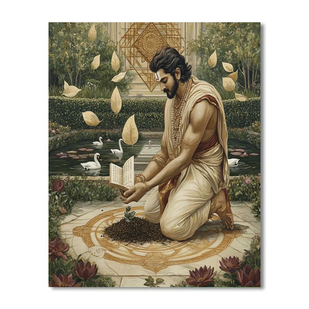 Brahma Script Garden Of Living Vedas paint by color