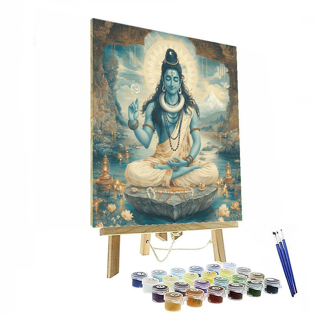 Moonlit Damru Rhythm With Shiva Numbered painting kits