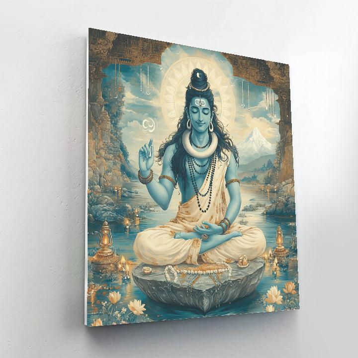 Moonlit Damru Rhythm With Shiva Numbered painting kits