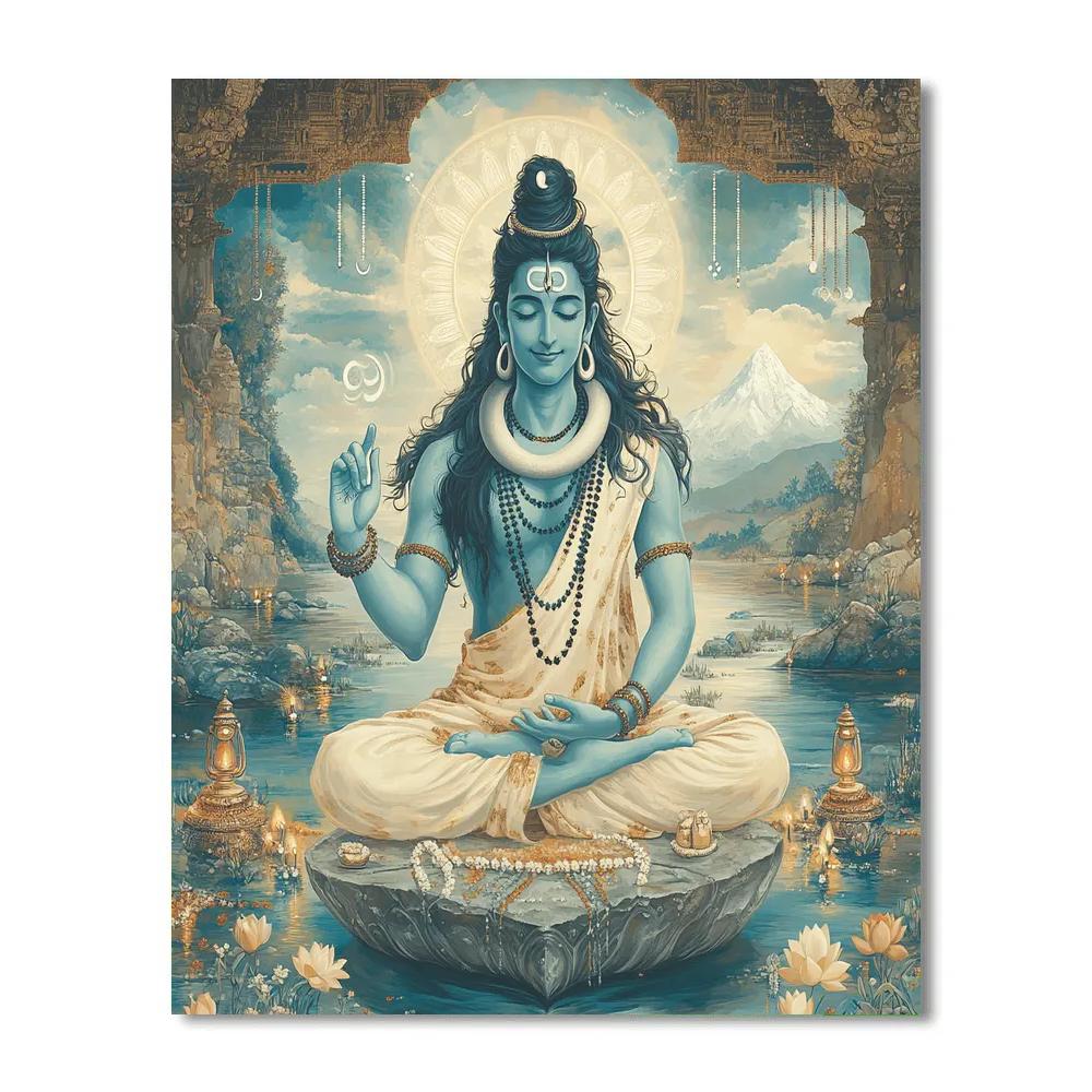 Moonlit Damru Rhythm With Shiva Numbered painting kits
