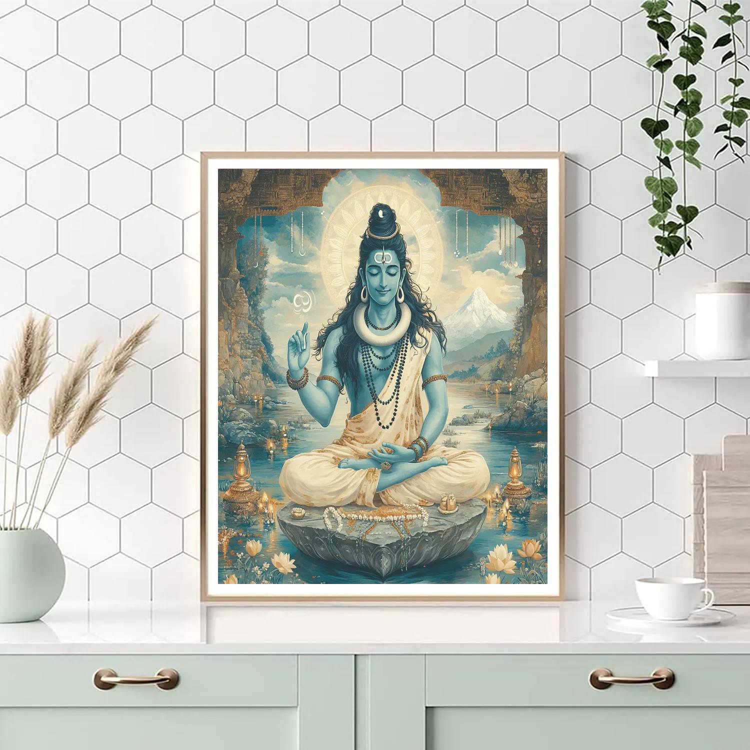 Moonlit Damru Rhythm With Shiva Numbered painting kits