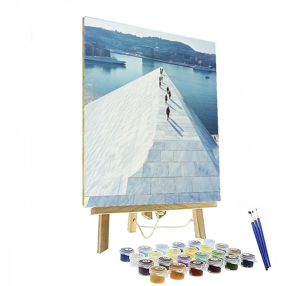 Modern Minimalism At The Oslo Opera House Roof Oslo Norway Painting by numbers kit
