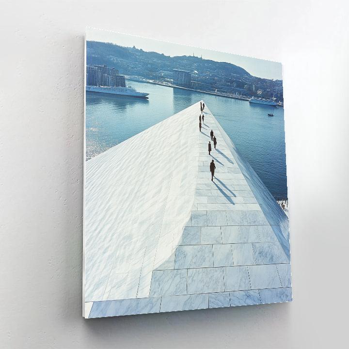 Modern Minimalism At The Oslo Opera House Roof Oslo Norway Painting by numbers kit