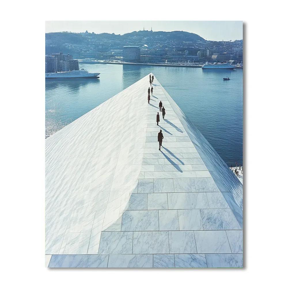 Modern Minimalism At The Oslo Opera House Roof Oslo Norway Painting by numbers kit
