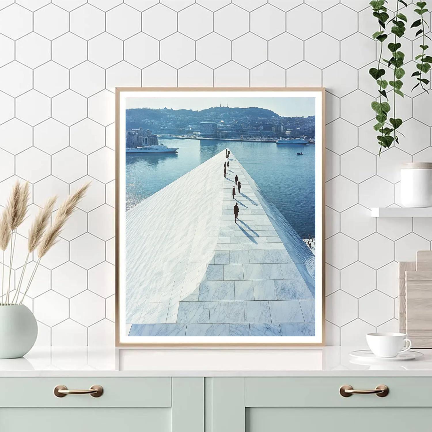 Modern Minimalism At The Oslo Opera House Roof Oslo Norway Painting by numbers kit