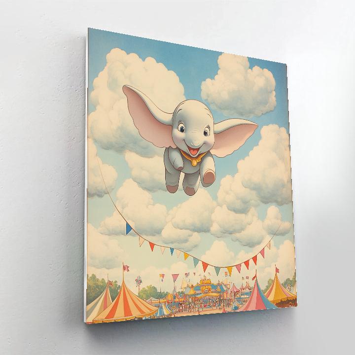 Dumbo Cloud Hoop Parade Disney Inspired DIY paint by numbers