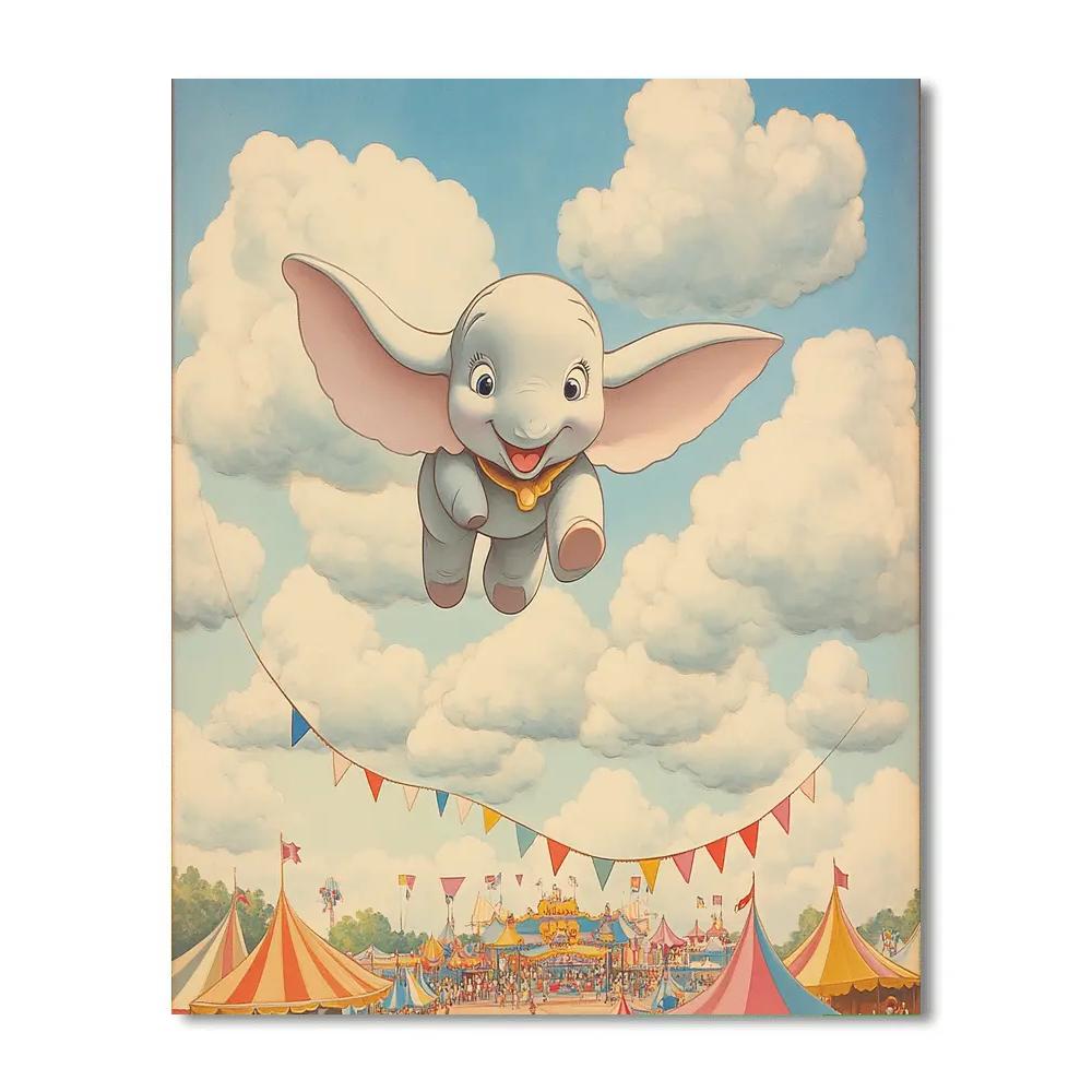 Dumbo Cloud Hoop Parade Disney Inspired DIY paint by numbers