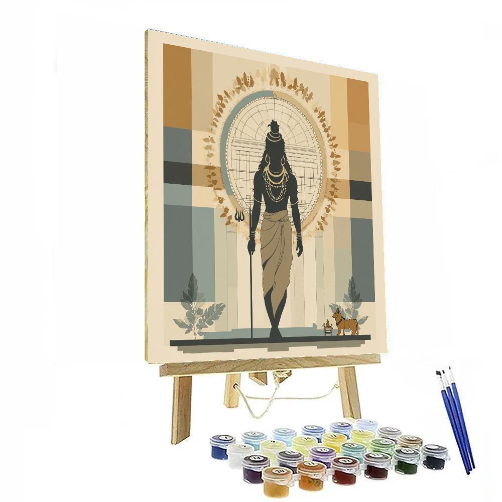 Shiva Halo Crafted Temple Blueprint Painting by numbers kit