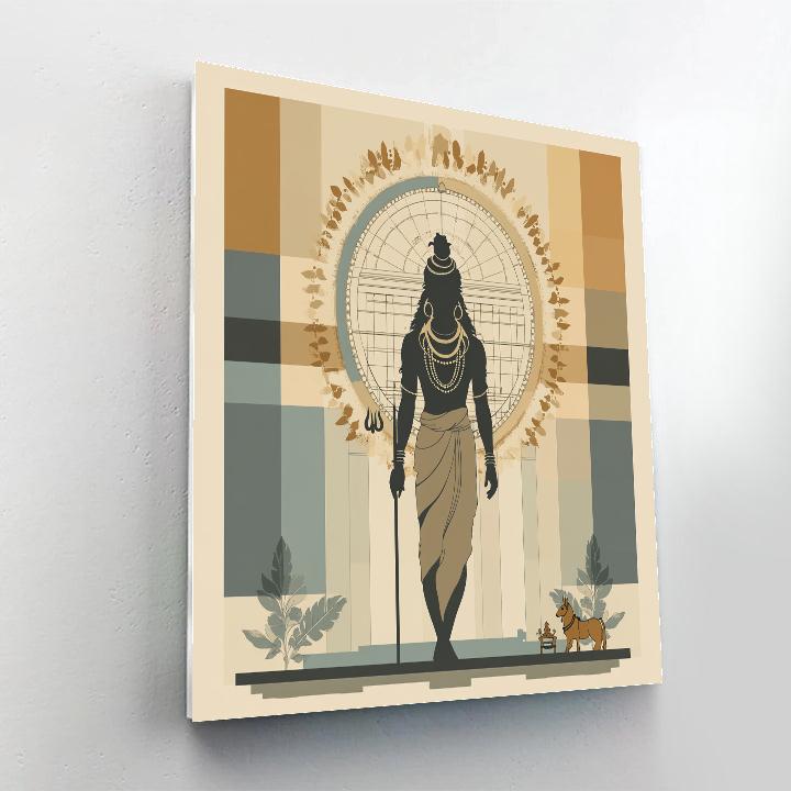 Shiva Halo Crafted Temple Blueprint Painting by numbers kit