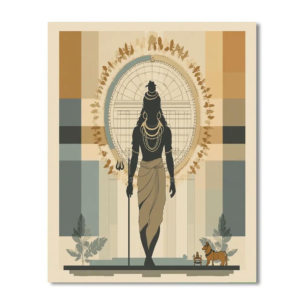Shiva Halo Crafted Temple Blueprint Painting by numbers kit
