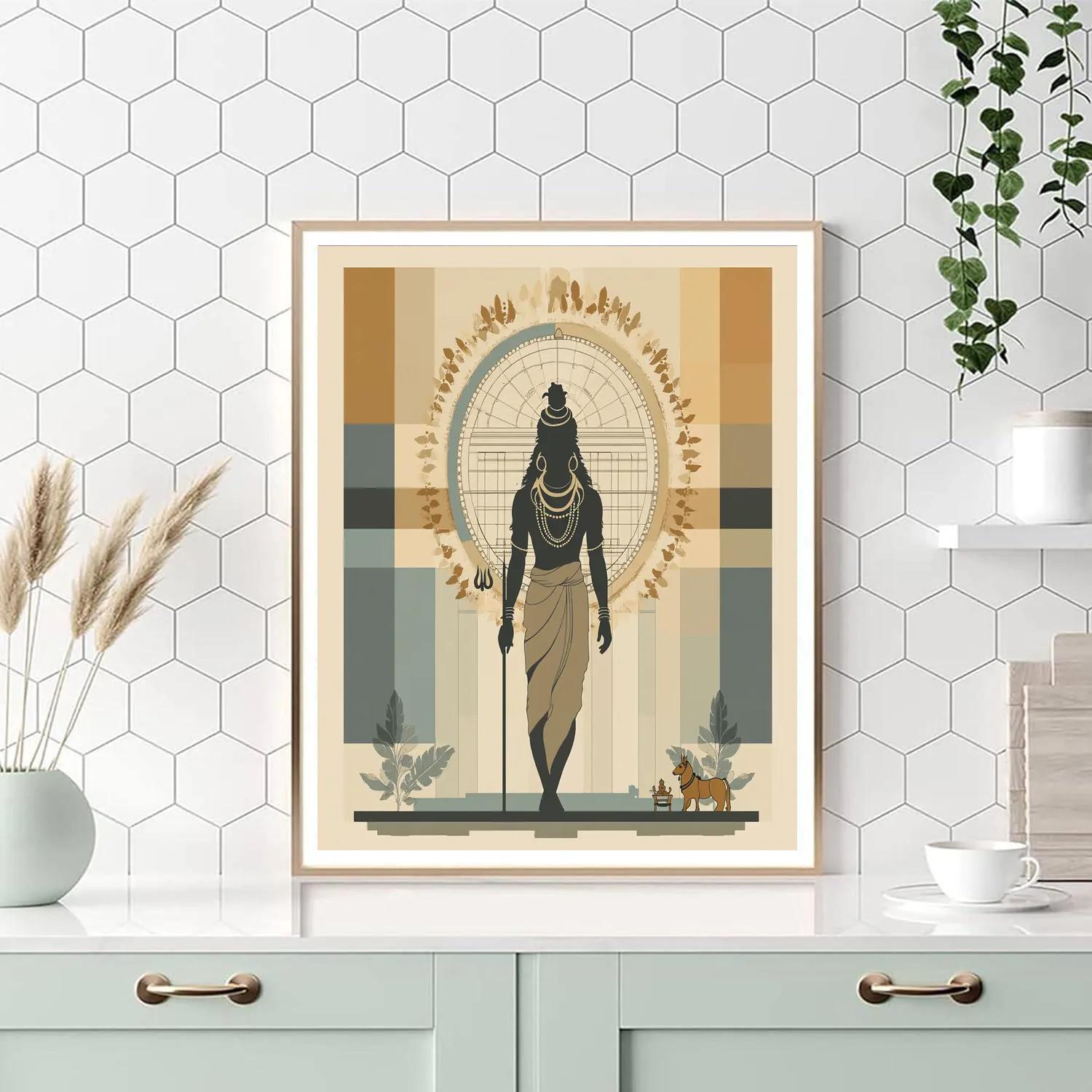 Shiva Halo Crafted Temple Blueprint Painting by numbers kit
