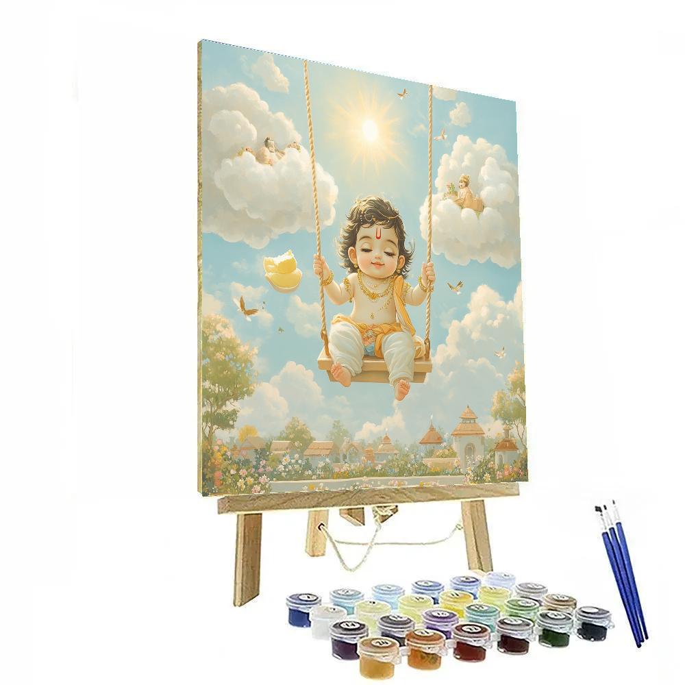Krishna And The Floating Cloud Swing Numbered painting kits