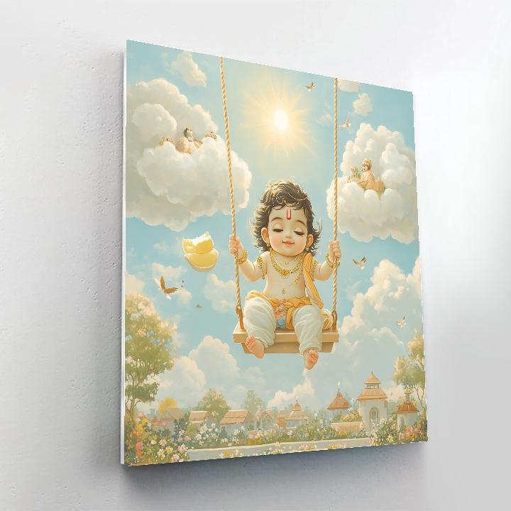 Krishna And The Floating Cloud Swing Numbered painting kits
