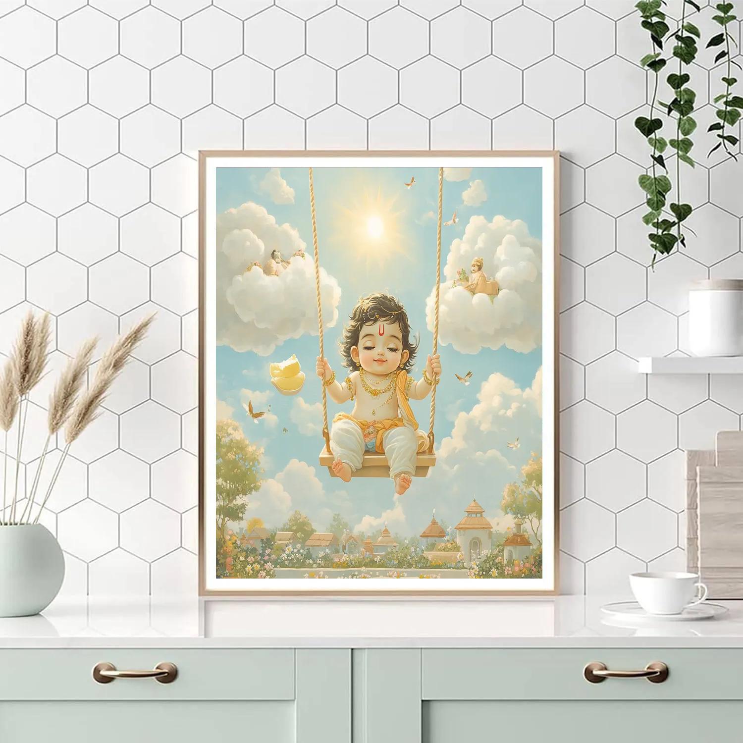 Krishna And The Floating Cloud Swing Numbered painting kits