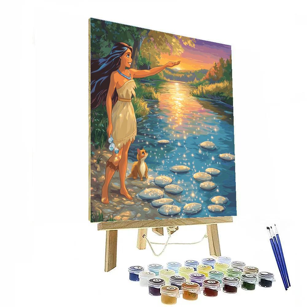 Pocahontas And Meeko River Stone Skipping Disney Inspired Paint by numbers art