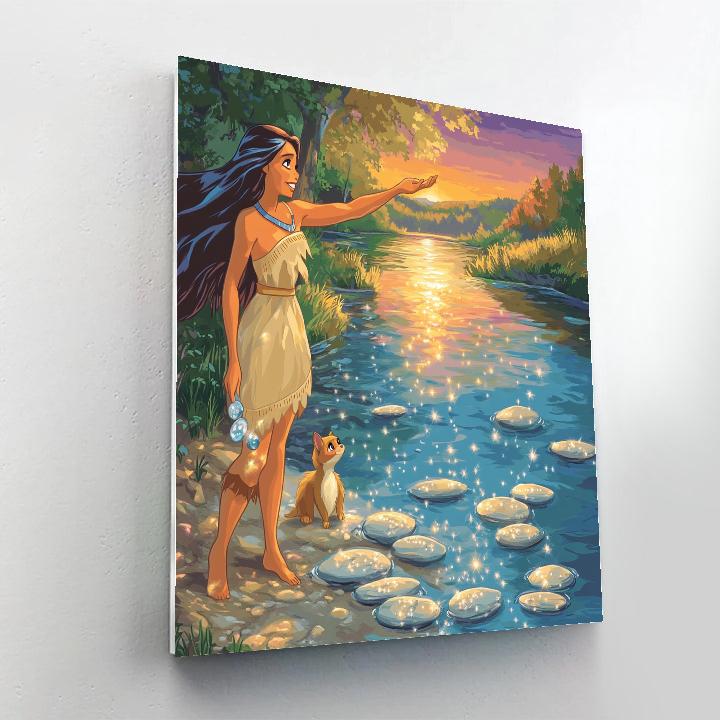 Pocahontas And Meeko River Stone Skipping Disney Inspired Paint by numbers art