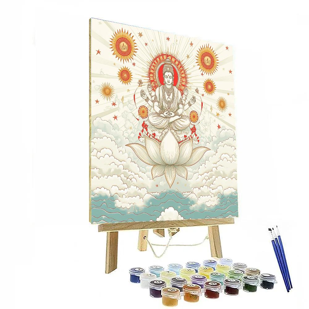 Sky Chariot Brahma Over Cloud Oceans painting number kit