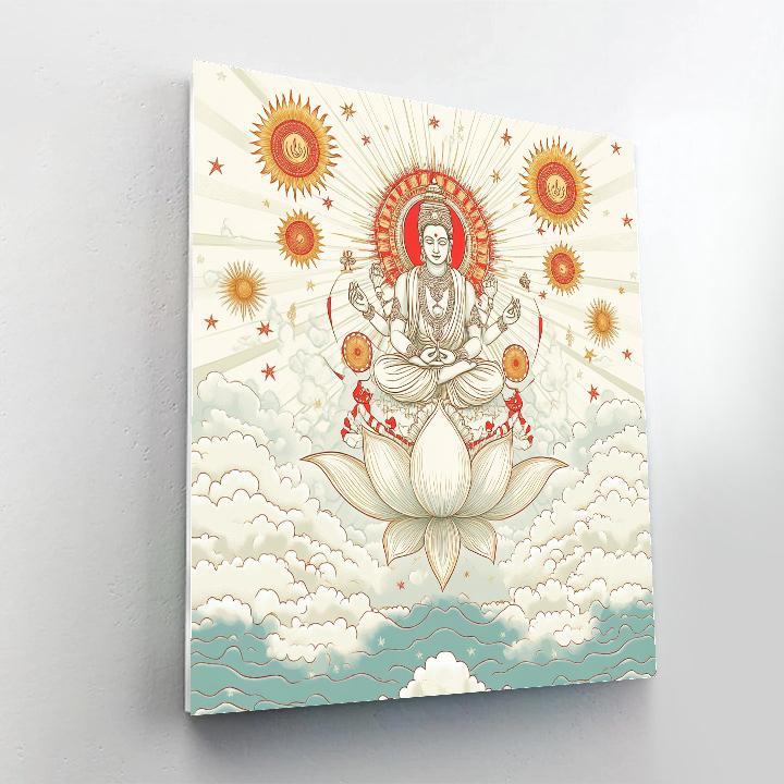 Sky Chariot Brahma Over Cloud Oceans painting number kit