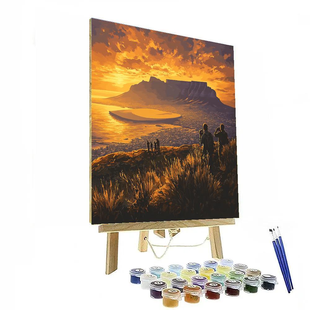 Sunset Above Table Mountain From Signal Hill Cape Town South Africa Numbered painting kits