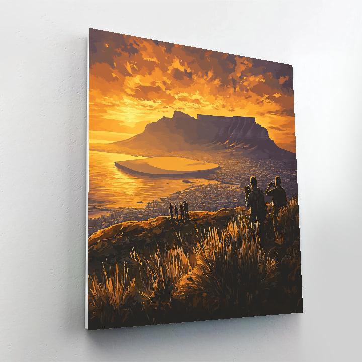 Sunset Above Table Mountain From Signal Hill Cape Town South Africa Numbered painting kits