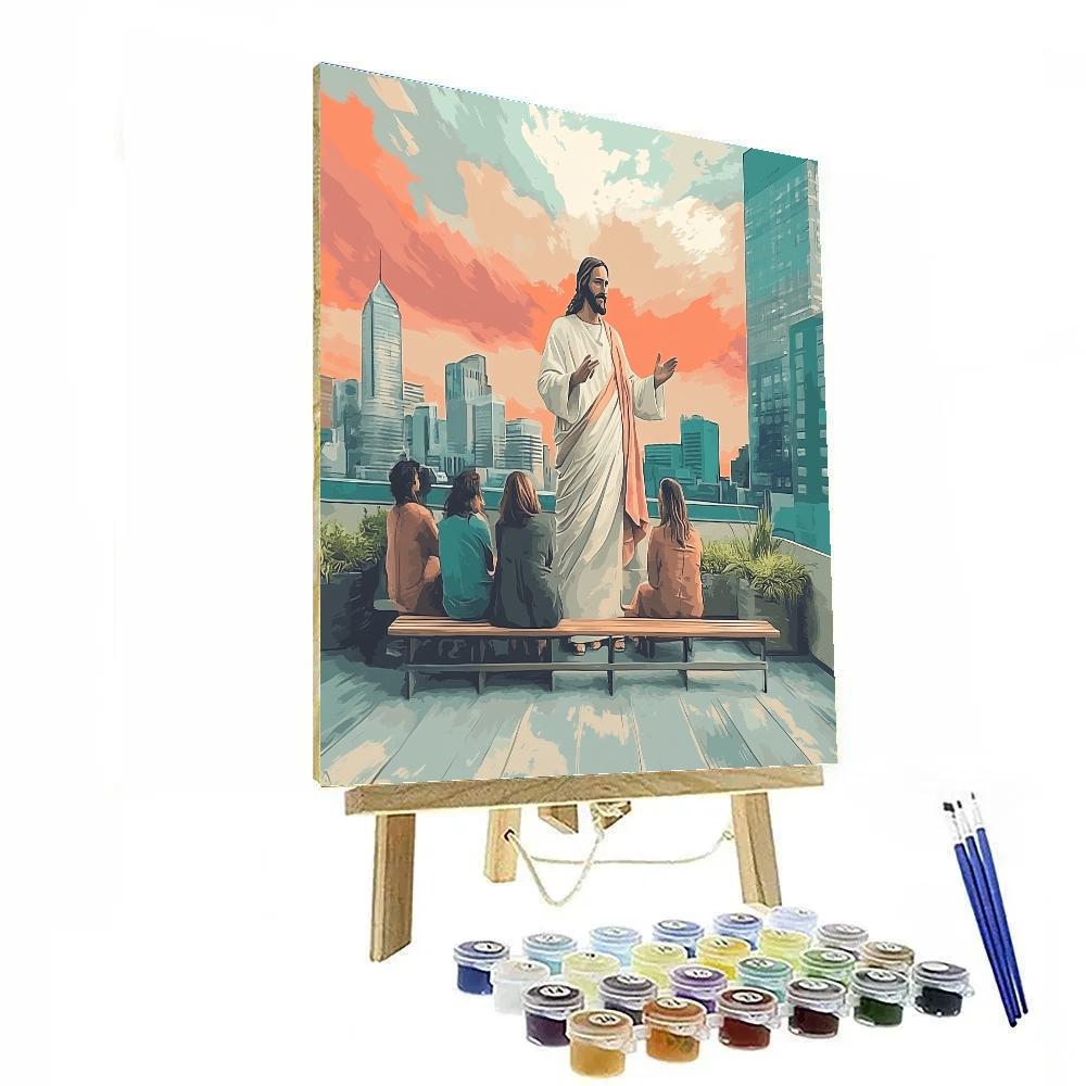 City Rooftop Sermon With Jesus Today DIY paint by numbers