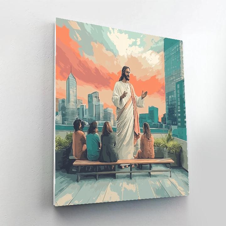 City Rooftop Sermon With Jesus Today DIY paint by numbers