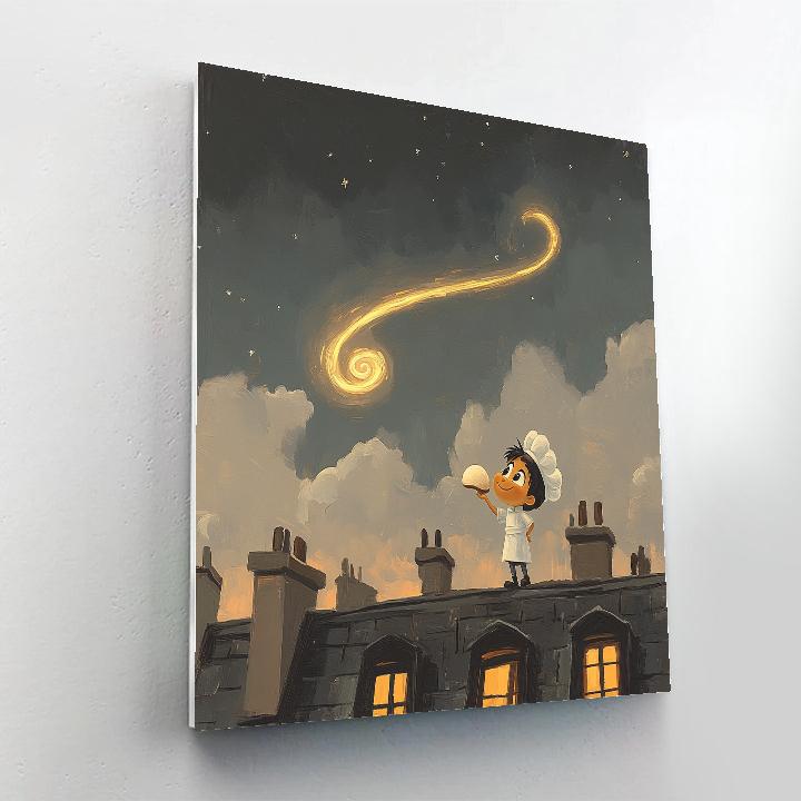 Remy Rooftop Cheese Comet Trail Disney Inspired paint by number