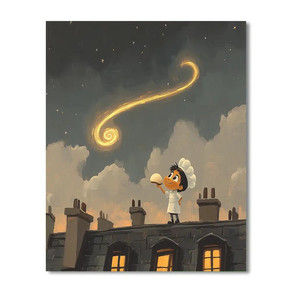 Remy Rooftop Cheese Comet Trail Disney Inspired paint by number