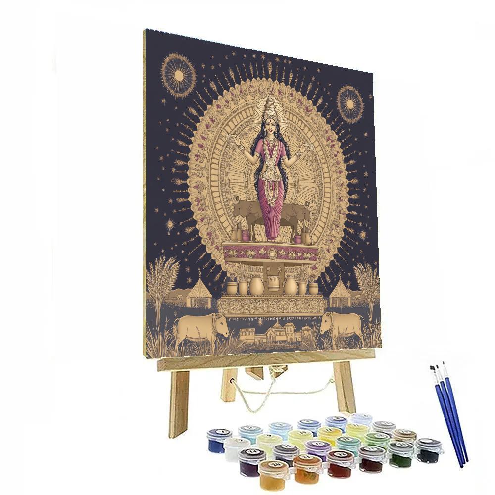 Lakshmi-Crowned Harvest Carousel Numbered painting kits