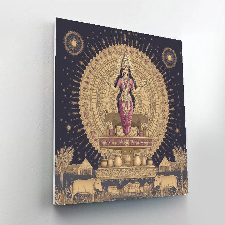 Lakshmi-Crowned Harvest Carousel Numbered painting kits