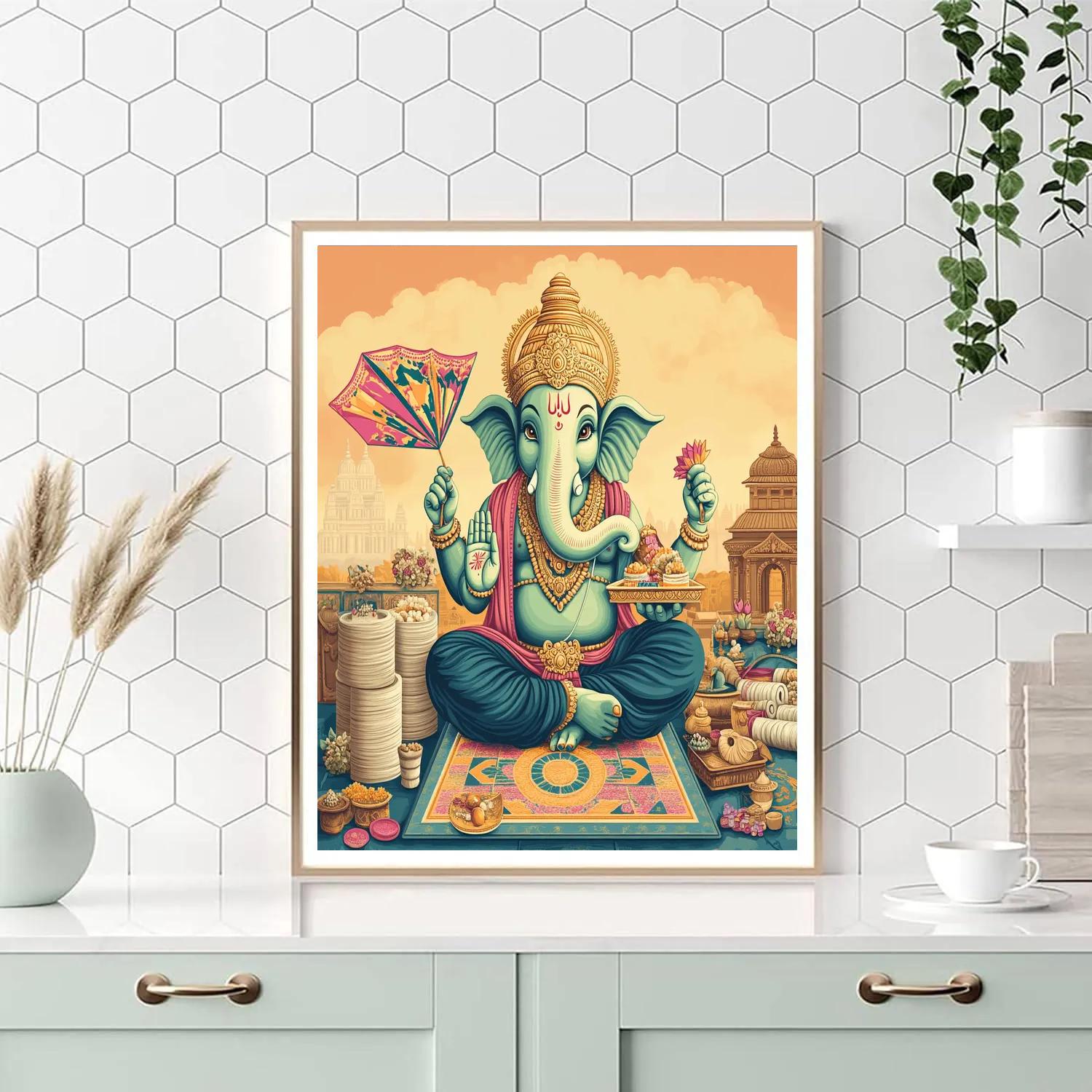 Kite Workshop With Ganesha At Dawn paint by numbers