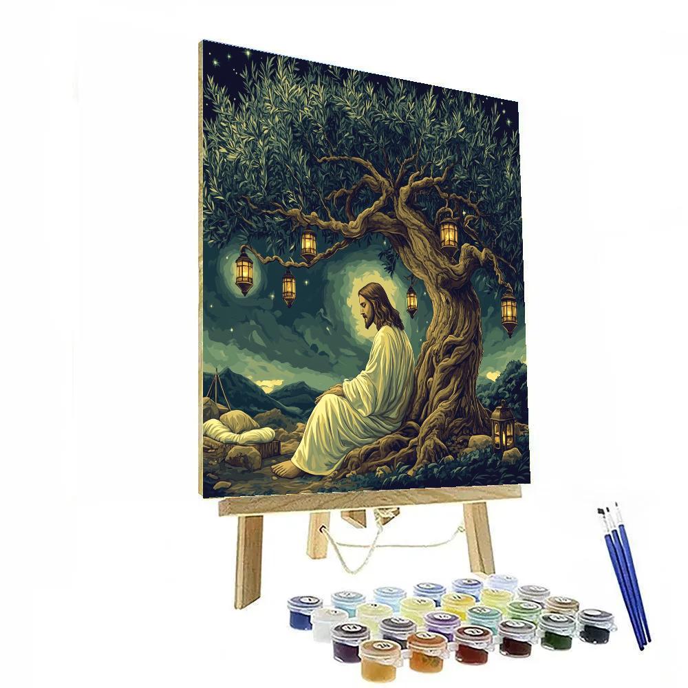 Jesus Garden Of Olives Lantern Shadows painting number kit